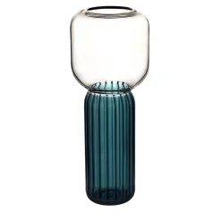 Vaso alto in vetro blu Lollo