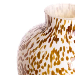 Vaso Alto in Vetro di Murano Avorio e Ambra Olla