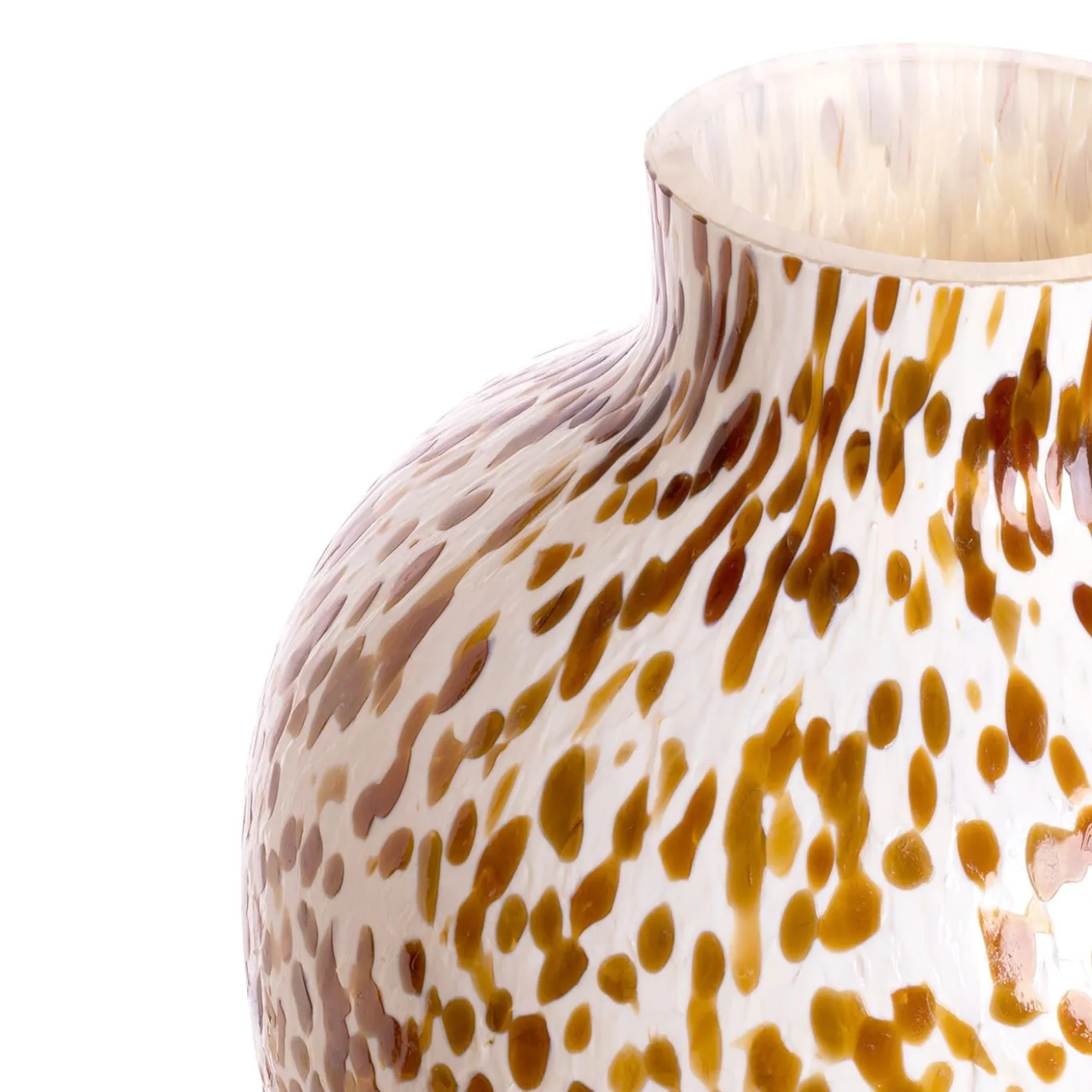 Vaso Alto in Vetro di Murano Avorio e Ambra Olla