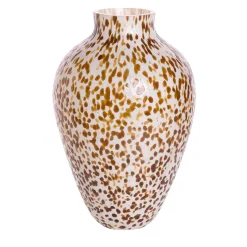 Vaso Alto in Vetro di Murano Avorio e Ambra Olla