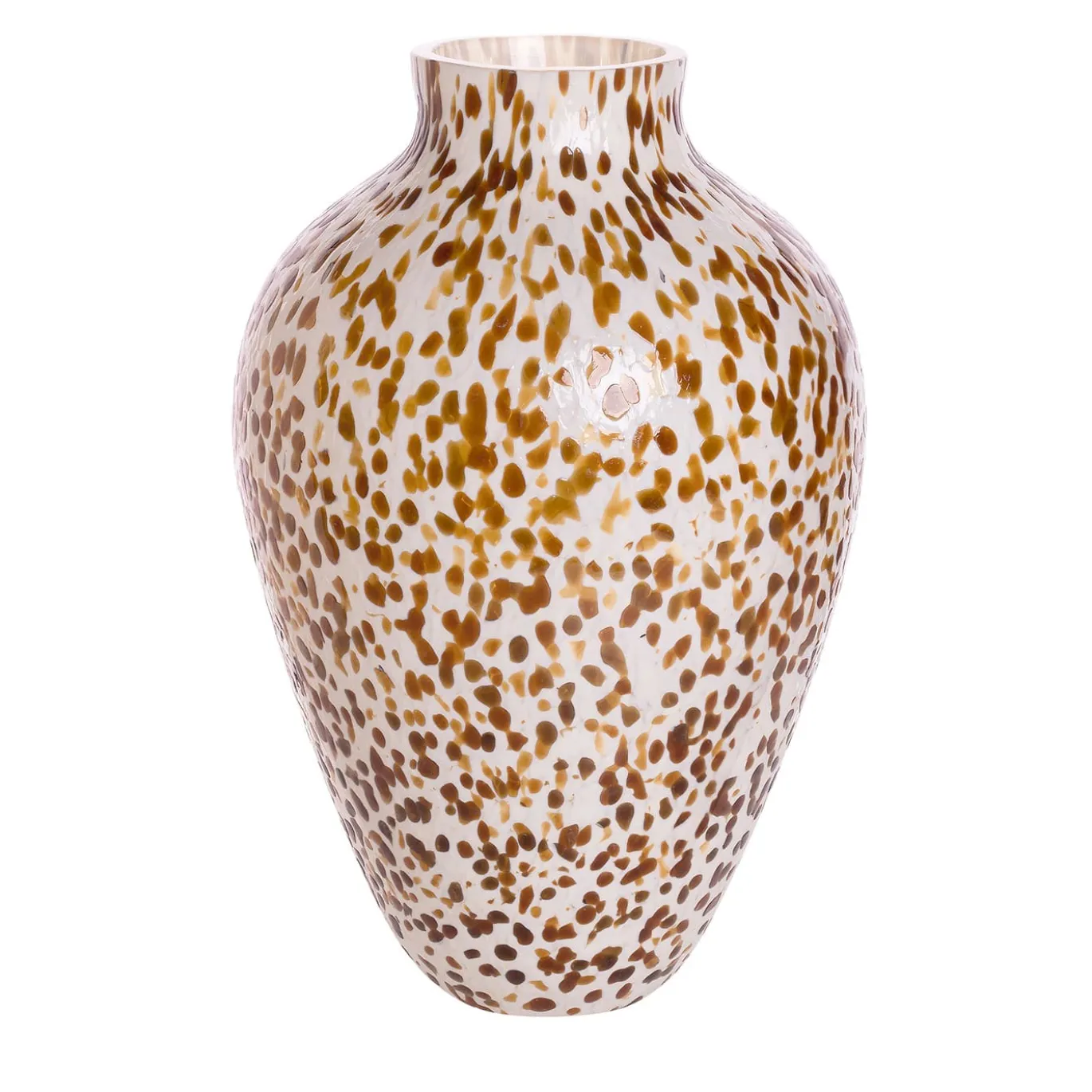 Vaso Alto in Vetro di Murano Avorio e Ambra Olla