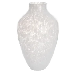 Vaso Alto in Vetro di Murano Bianco Opaline Olla
