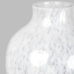 Vaso Alto in Vetro di Murano Bianco Opaline Olla