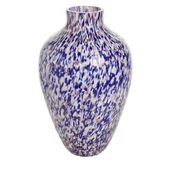 Vaso Alto in Vetro di Murano Viola e Avorio Olla