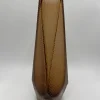 Vaso Alto in Vetro Marrone con Doppia Smerigliatura