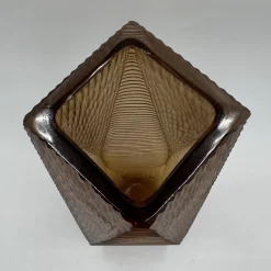 Vaso Alto in Vetro Marrone con Doppia Smerigliatura
