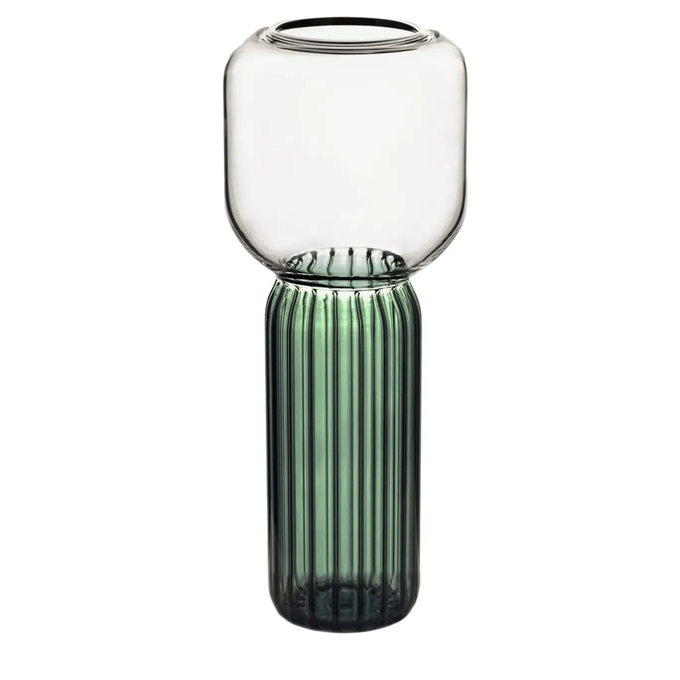 Vaso alto in vetro verde Lollo
