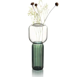 Vaso alto in vetro verde Lollo