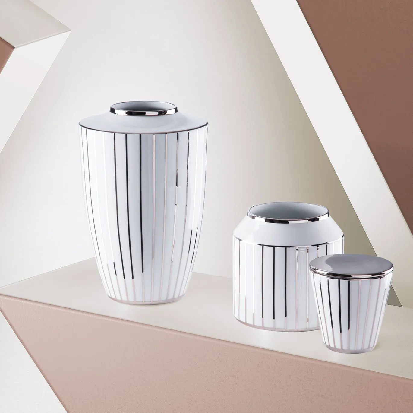 Vaso alto Righe Platinum