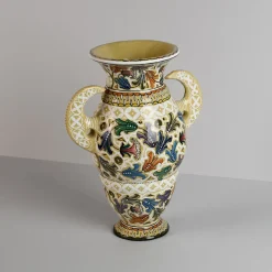 Vaso amphora in ceramica policroma