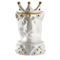 Vaso Animalier Puma Bianco in ceramica