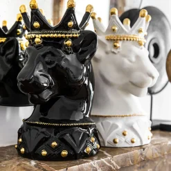 Vaso Animalier Puma Bianco in ceramica