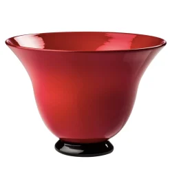 Vaso Anni Trenta in Vetro Soffiato Rosso di Paolo Venini