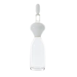 Vaso antropomorfo in vetro bianco Vecchia Dama di Gio Ponti