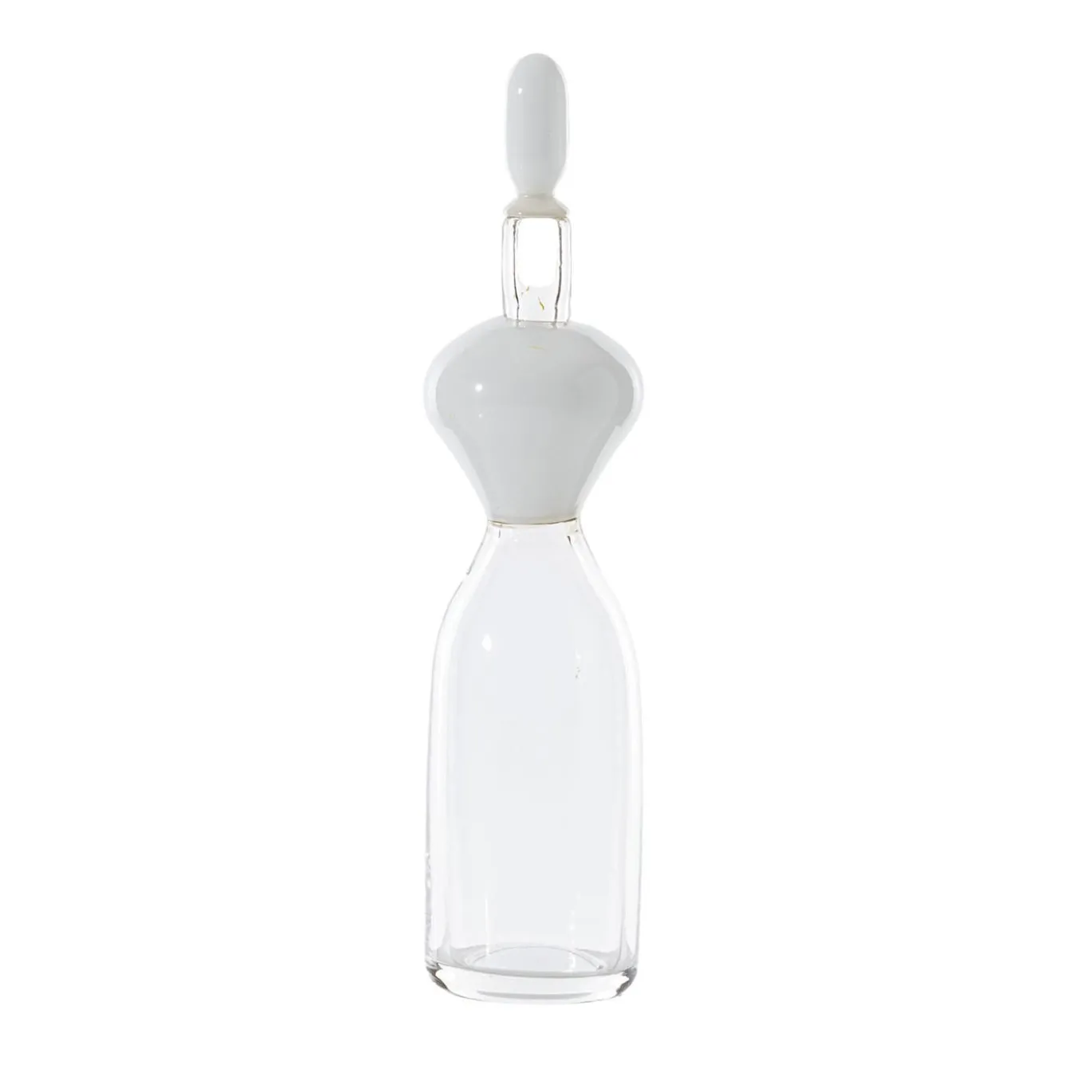 Vaso antropomorfo in vetro bianco Vecchia Dama di Gio Ponti