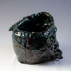 Vaso antropomorfo verde scuro Orlando Furioso