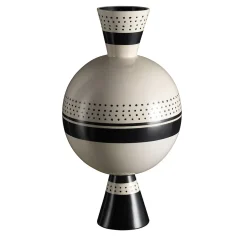 Vaso Aryballos bianco e nero di Ugo La Pietra