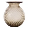 Vaso Balloton Fiori in vetro moka sabbiato