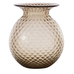 Vaso Balloton Fiori in vetro moka sabbiato