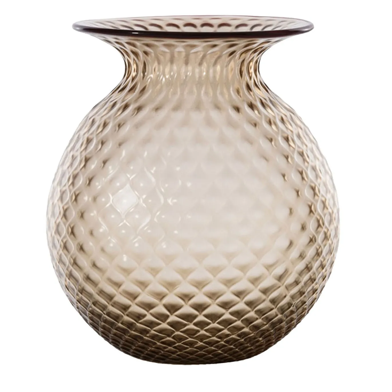 Vaso Balloton Fiori in vetro moka sabbiato