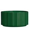 Vaso basso in ceramica verde Column di Objects Of Common Interest