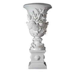 Vaso bianco con piede Cellini di Antonio Fullin