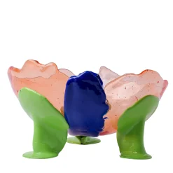 Vaso Big Collina grande in resina multicolore con piedini verde mela di Gaetano Pesce