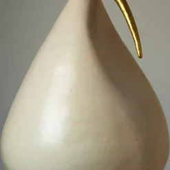 Vaso Bird in gres bianco con coperchio