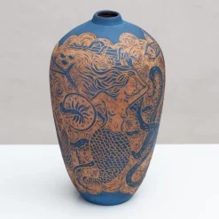 Vaso blu La Sirena Guerriera di Clara Holt e Chiara Zoppei