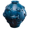 Vaso blu Pesci In Rilievo