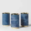 Vaso Borealis in alabastro blu e ottone lucido