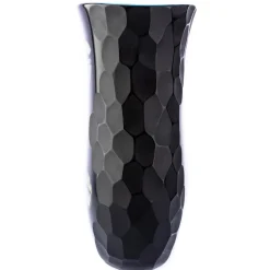 Vaso Bottiglia con Coperchio Stmat in Vetro Nero e Rosso Rubino