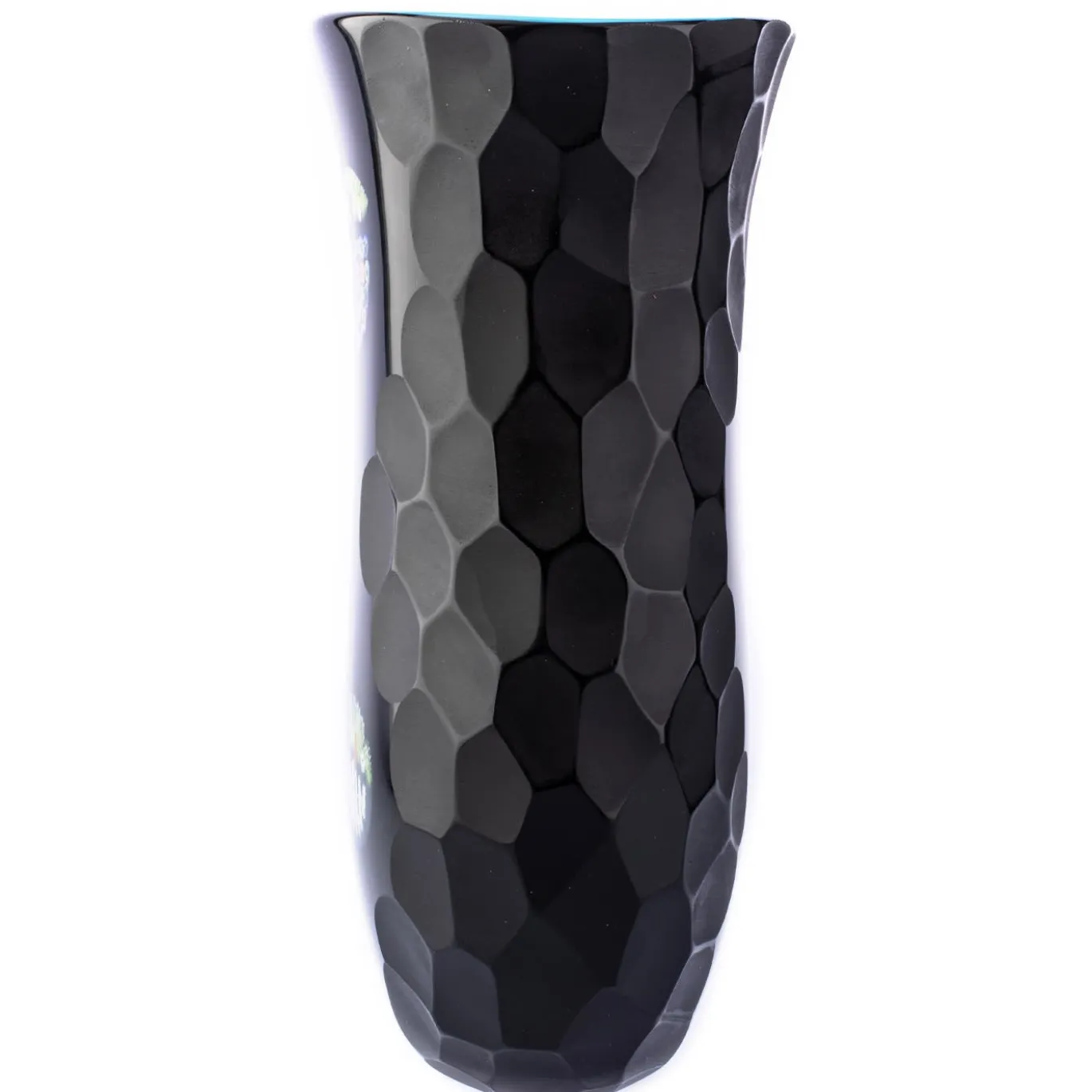 Vaso Bottiglia con Coperchio Stmat in Vetro Nero e Rosso Rubino