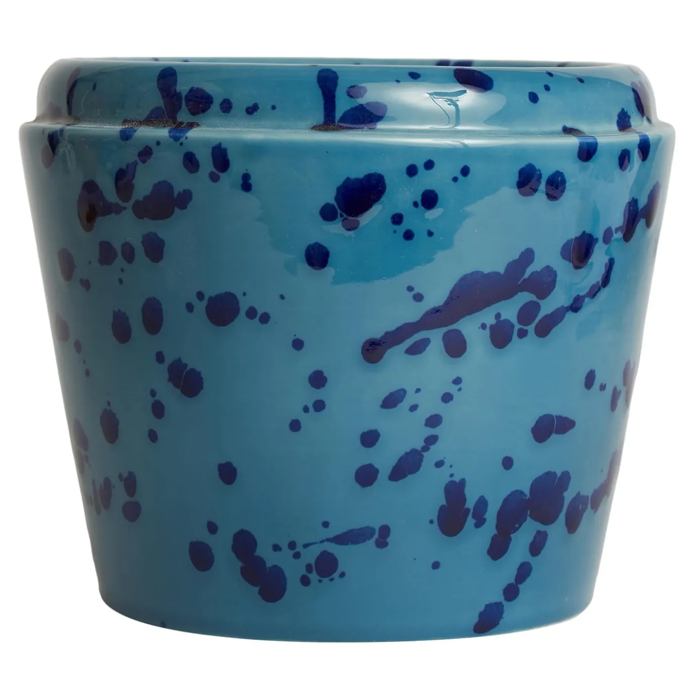 Vaso Cachepot in ceramica celeste e blu