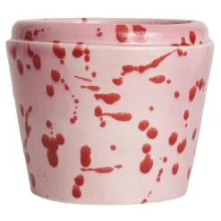 Vaso Cachepot in ceramica fucsia e rossa