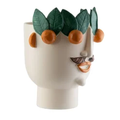 Vaso Calogero il Venditore di Mandarini in Ceramica Beige