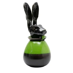 Vaso Canopo Lepre nero e verde