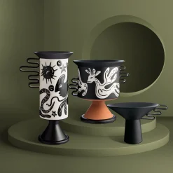 Vaso Chauc in smalto nero opaco di Jean-Christophe Clair
