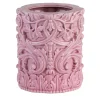 Vaso cilindrico barocco piccolo in ceramica rosa