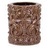 Vaso cilindrico barocco piccolo in ceramica marrone
