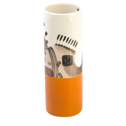 Vaso Cilindrico in Ceramica Arancione Horizon Monolith