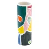 Vaso Cilindrico in Ceramica Policroma Mosaic Monolith