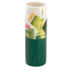 Vaso Cilindrico in Ceramica Verde Horizon Monolith