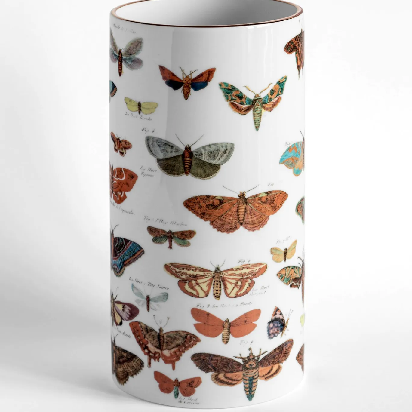 Vaso cilindrico in porcellana Butterflies