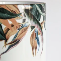 Vaso cilindrico in porcellana Animalia con parot