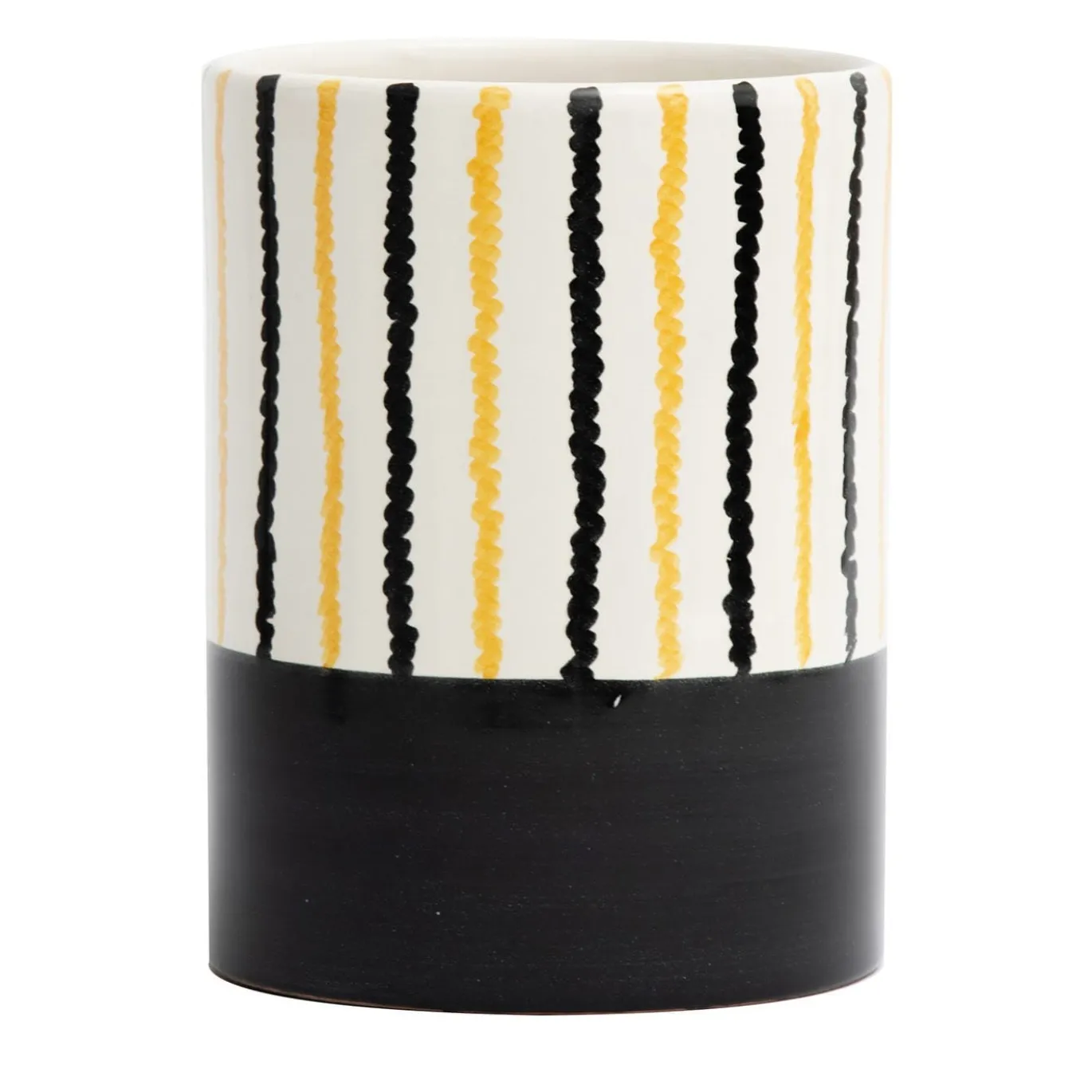 Vaso cilindrico Zeno nero e giallo