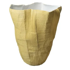 Vaso-Ciotola Alto Cartoccio E11/Senape Chiaro