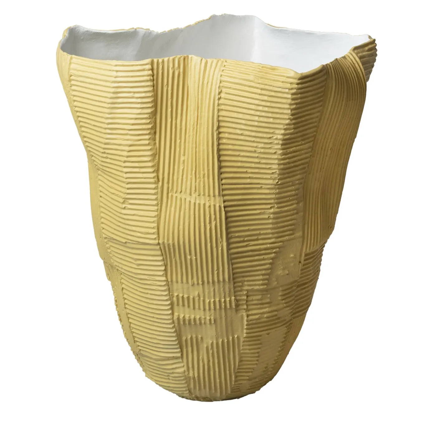 Vaso-Ciotola Alto Cartoccio E11/Senape Chiaro