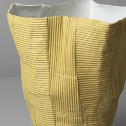 Vaso-Ciotola Alto Cartoccio E11/Senape Chiaro