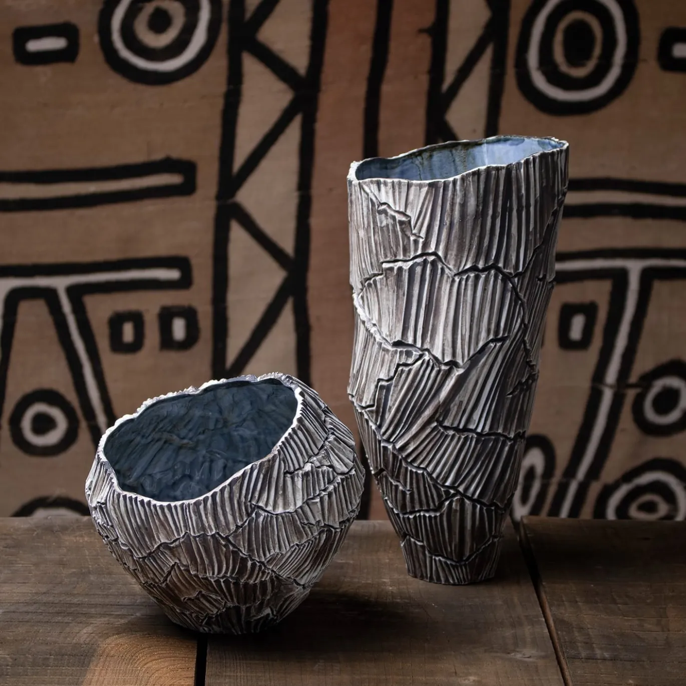 Vaso Ciotola Decorativa Zefiro Rock in Porcellana